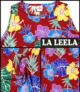LA LEELA Women Summer Beach Wear Cover Ups Swimwear Bikini US 10 [M] Red_V571