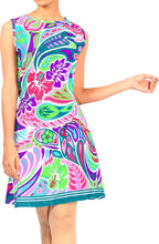 Load image into Gallery viewer, LA LEELA Women Tunic Beach Swimsuit Tops Cover Ups Swimwear US 14 [L] Blue_U303