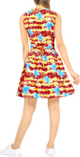 Load image into Gallery viewer, LA LEELA Women&#39;s Caftan Swimsuit Cover Ups Dress Tops Swimwear US 4 [S] Red_U140