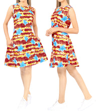 Load image into Gallery viewer, LA LEELA Women Casual Swimsuit Cover Up Beach Bikini Dress US 14 [L] Red_U140