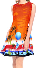 Load image into Gallery viewer, LA LEELA Women&#39;s Kaftan Swimwear Beach Cover Up Swimsuit US 4 [S] Orange_U801