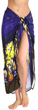 Load image into Gallery viewer, LA LEELA Rayon Women&#39;s Beach Wrap Sarong Cover Ups Swimsuit Tie Skirt Scary Halloween Navy Blue_Y893