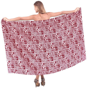 LA LEELA Beachwear Bikini Cover up Bathing Suit Wrap Pareo Women 18 ONE Size