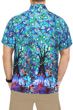 Load image into Gallery viewer, LA-LEELA-Men&#39;s-Camp-Hawaiian-Scary-Halloween-Party-Costume-Pumpkin-Witch-Shirt-Royal Blue_AA239
