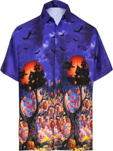 LA-LEELA-Men's-Camp-Hawaiian-Scary-Halloween-Party-Costume-Pumpkin-Witch-Shirt-Royal Blue_AA238