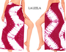 Load image into Gallery viewer, La Leela Women&#39;s Hawaiian Bikini Beach Wrap Sheer Sarong Swimming Bathing suit Beachwear Swim Dress Pareo Cover up Long 78&quot;X42&quot;  Red 913434