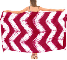 Load image into Gallery viewer, La Leela Women&#39;s Hawaiian Bikini Beach Wrap Sheer Sarong Swimming Bathing suit Beachwear Swim Dress Pareo Cover up Long 78&quot;X42&quot;  Red 913434