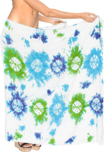 Load image into Gallery viewer, la-leela-womens-hawaiian-bikini-beach-wrap-sheer-sarong-swimming-bathing-suit-beachwear-swim-dress-pareo-cover-up-long-78x42--white-913445
