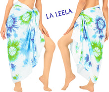 Load image into Gallery viewer, La Leela Women&#39;s Hawaiian Bikini Beach Wrap Sheer Sarong Swimming Bathing suit Beachwear Swim Dress Pareo Cover up Long 78&quot;X42&quot;  White 913445