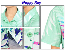 Load image into Gallery viewer, La Leela Women&#39;s Coastal Fern Hawaiian Aloha Tropical Beach  Short Sleeve Relaxed Fit Blouse Printed Shirt Green