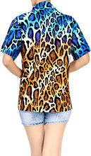 Load image into Gallery viewer, La Leela Women&#39;s Animal Print Hawaiian Aloha Tropical Beach  Short Sleeve Relaxed Fit Blouse Printed Shirt Multi-Color