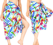 Load image into Gallery viewer, La Leela Women&#39;s Hawaiian Bikini Beach Wrap Sheer Sarong Swimming Bathing suit Beachwear Swim Dress Pareo Cover up Long 78&quot;X42&quot;  Blue 913586