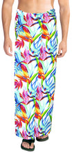 Load image into Gallery viewer, La Leela Men&#39;s Hawaiian Beach Wrap Sheer Sarong Swimming Bathing Suit Towel Beachwear Swim Pareo Cover up Long 72&quot;X42&quot;  Blue 913587