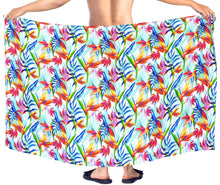 Load image into Gallery viewer, La Leela Men&#39;s Hawaiian Beach Wrap Sheer Sarong Swimming Bathing Suit Towel Beachwear Swim Pareo Cover up Long 72&quot;X42&quot;  Blue 913587