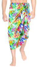 Load image into Gallery viewer, La Leela Men&#39;s Hawaiian Beach Wrap Sheer Sarong Swimming Bathing Suit Towel Beachwear Swim Pareo Cover up Long 72&quot;X42&quot;  Green 913589