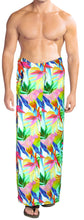 Load image into Gallery viewer, La Leela Men&#39;s Hawaiian Beach Wrap Sheer Sarong Swimming Bathing Suit Towel Beachwear Swim Pareo Cover up Long 72&quot;X42&quot;  Green 913589