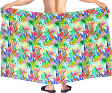 Load image into Gallery viewer, La Leela Women&#39;s Hawaiian Bikini Beach Wrap Sheer Sarong Swimming Bathing suit Beachwear Swim Dress Pareo Cover up Long 78&quot;X42&quot;  Green 913589