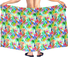 Load image into Gallery viewer, La Leela Men&#39;s Hawaiian Beach Wrap Sheer Sarong Swimming Bathing Suit Towel Beachwear Swim Pareo Cover up Long 72&quot;X42&quot;  Green 913589