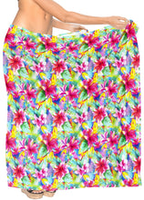 Load image into Gallery viewer, la-leela-womens-hawaiian-bikini-beach-wrap-sheer-sarong-swimming-bathing-suit-beachwear-swim-dress-pareo-cover-up-long-78x42--pink-913592