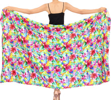 Load image into Gallery viewer, La Leela Women&#39;s Hawaiian Bikini Beach Wrap Sheer Sarong Swimming Bathing suit Beachwear Swim Dress Pareo Cover up Long 78&quot;X42&quot;  Pink 913592