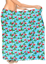 Load image into Gallery viewer, la-leela-womens-hawaiian-bikini-beach-wrap-sheer-sarong-swimming-bathing-suit-beachwear-swim-dress-pareo-cover-up-long-78x42--blue-913595