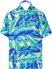 Load image into Gallery viewer, la-leela-oceans-delight-mens-hawaiian-printed-shirt-beach-aloha-party-casual-vacation-blue_aa351