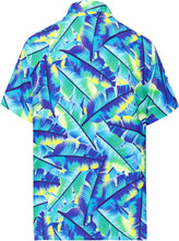 Load image into Gallery viewer, la-leela-oceans-delight-mens-hawaiian-printed-shirt-beach-aloha-party-casual-vacation-blue_aa351