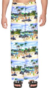 La Leela Men's Summer Beach Swimwear Bathing Towel Sarong One Size Blue_V925