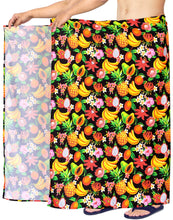 Load image into Gallery viewer, la-leela-Men&#39;s-Aloha-Beach-Summer-Lungi-Sarongs-Pareo-Wrap-One-Size-Black_V930