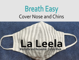 LA LEELA Stripe Print Cotton Face Faces-Masks Bandanas Balaclavas for Dust Wind Sun Protection Outdoors Festivals Sports Grey_V894