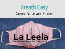 Load image into Gallery viewer, LA LEELA Stripe Print Unisex Washable Reusable Face &amp; Mouth Cover for Men and Women Breathable Cotton Fabric Pink_V895- 914057