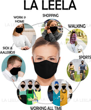 Load image into Gallery viewer, Pack of 3 AMERICAN SMALL BUSINESS LA LEELA Solid Face Cover Rayon Mouth Anti Dust Mask Reusable Washable Man Woman Unisex Black_Blue_Violet_3