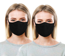 Load image into Gallery viewer, Pack of 2 AMERICAN SMALL BUSINESS LA LEELA Solid Unisex Washable Reusable Face &amp; Mouth Cover for Boys and Girls Breathable Rayon Fabric Black_V808