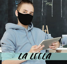 Load image into Gallery viewer, Pack of 2 AMERICAN SMALL BUSINESS LA LEELA Solid Unisex Washable Reusable Face &amp; Mouth Cover for Boys and Girls Breathable Rayon Fabric Black_V808
