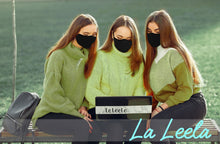 Load image into Gallery viewer, Pack of 3 AMERICAN SMALL BUSINESS LA LEELA Solid Rayon Cute Mouth Face Mouth Cover- Reusable Rayon Comfy Breathable Outdoor Fashion Face Protections Boys and Girls Black_V809