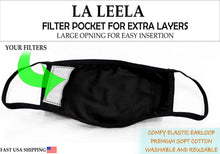 Load image into Gallery viewer, Pack of 3 AMERICAN SMALL BUSINESS LA LEELA Solid Rayon Cute Mouth Face Mouth Cover- Reusable Rayon Comfy Breathable Outdoor Fashion Face Protections Boys and Girls Black_V809