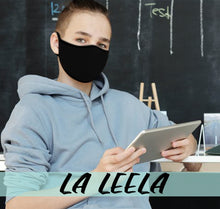 Load image into Gallery viewer, Pack of 3 AMERICAN SMALL BUSINESS LA LEELA Solid Rayon Cute Mouth Face Mouth Cover- Reusable Rayon Comfy Breathable Outdoor Fashion Face Protections Boys and Girls Black_V809