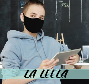Pack of 5 AMERICAN SMALL BUSINESS LA LEELA Solid Unisex Face Reusable Washable Mask Breathable Lightweight Face Dust Mouth Black_V810