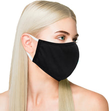 Load image into Gallery viewer, Pack of 3 AMERICAN SMALL BUSINESS LA LEELA Plain Cotton Cute Mouth Face Mouth Cover- Reusable Cotton Comfy Breathable Outdoor Fashion Face Protections Man and Woman Black_V827