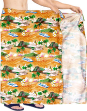 Cargar imagen en el visor de la galería, la-leela-Men&#39;s-Hawaiian-Sarong-Beach-Bathing-Towel-Wrap-One-Size-Orange_V932