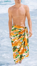 Cargar imagen en el visor de la galería, La Leela Men&#39;s Hawaiian Sarong Beach Bathing Towel Wrap One Size Orange_V932
