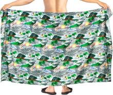 Load image into Gallery viewer, La Leela Men Swimsuit Aloha Summer Beach Pareo Sarongs Wrap One Size Grey_V933