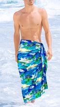 Load image into Gallery viewer, La Leela Men&#39;s Swim Hawaiian Beach Lava Lava Sarong One Size Royal Blue_V934