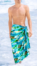 Load image into Gallery viewer, La Leela Men&#39;s Elegant Swimsuit Casual Summer Sarong One Size Turquoise_V956