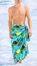 Load image into Gallery viewer, La Leela Men&#39;s Casual Beach Swimwear Lava Lava Sarong One Size Sea Green_V942