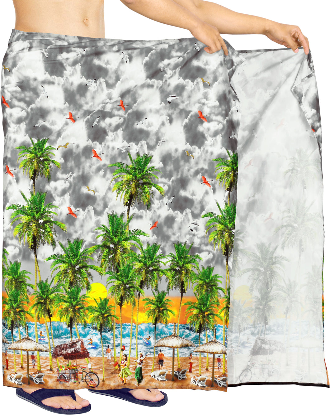 la-leela-Men's-Beach-Swim-Towel-Summer-Lava-Lava-Sarong-Wrap-One-Size-Grey_V944