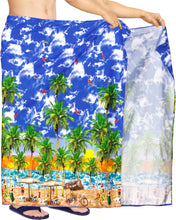 Load image into Gallery viewer, la-leela-Men&#39;s-Full-Pareo-Summer-Swimsuit-Beach-Sarong-One-Size-Royal-Blue_V946