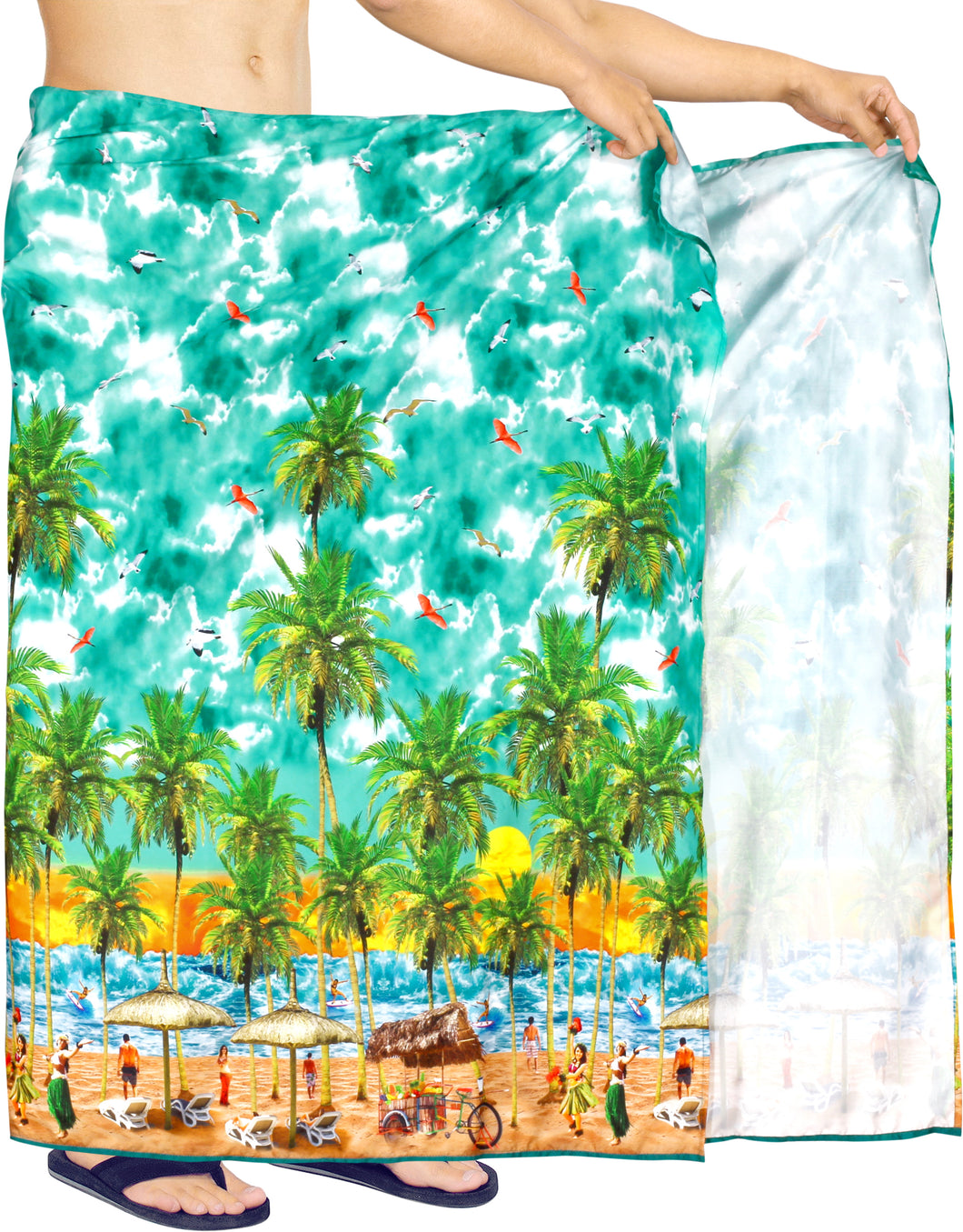 la-leela-Men's-Hawaiian-Bathing-Towel-Beach-Sarong-Wrap-One-Size-Sea-Green_V948