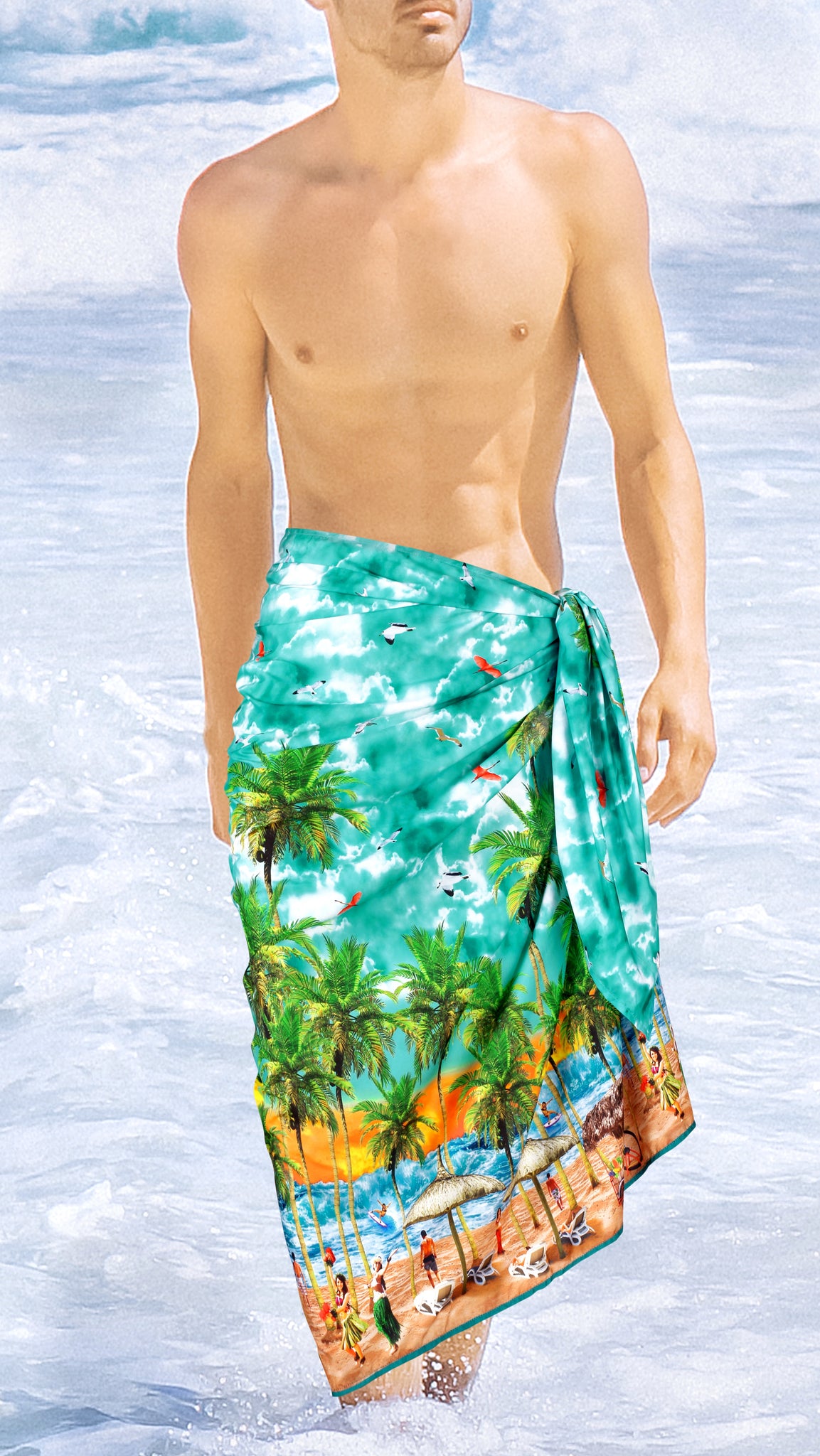 Aanpassingsvermogen Kangoeroe Bevestigen aan La Leela Men's Hawaiian Bathing Towel Beach Sarong Wrap One Size Sea  Green_V948 | Beach Hawaiian Shirts, Sarongs, Dresses, Caftans, Kaftans,  Cardigans, Kimonos for Men & Women