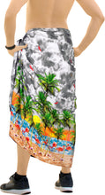Load image into Gallery viewer, La Leela Men&#39;s Casual Beach Swimwear Lava Lava Sarong Wrap One Size Grey_V949